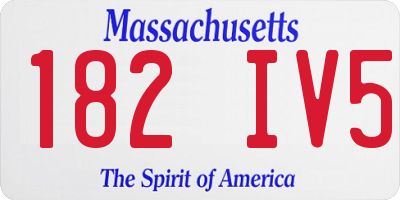 MA license plate 182IV5