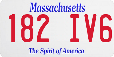 MA license plate 182IV6