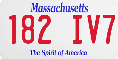 MA license plate 182IV7