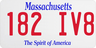 MA license plate 182IV8