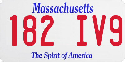MA license plate 182IV9
