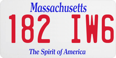 MA license plate 182IW6