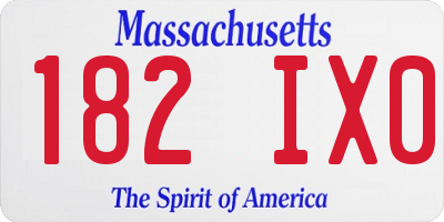 MA license plate 182IX0