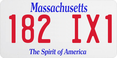 MA license plate 182IX1