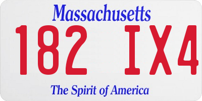 MA license plate 182IX4