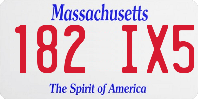 MA license plate 182IX5