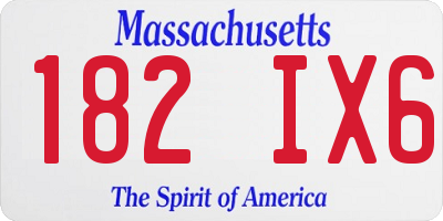 MA license plate 182IX6