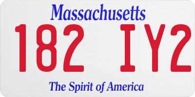 MA license plate 182IY2