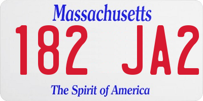 MA license plate 182JA2