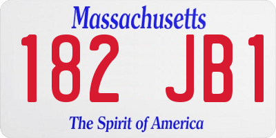 MA license plate 182JB1