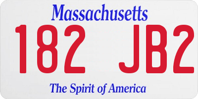MA license plate 182JB2