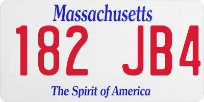MA license plate 182JB4