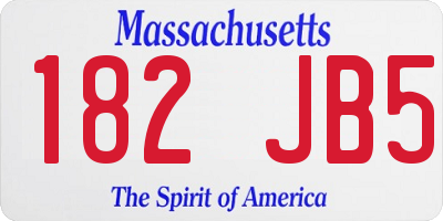 MA license plate 182JB5
