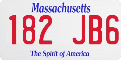 MA license plate 182JB6
