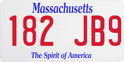 MA license plate 182JB9