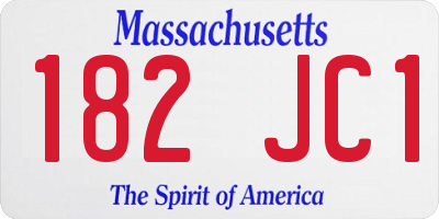 MA license plate 182JC1