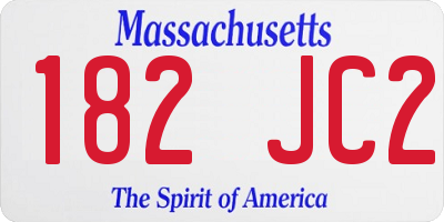 MA license plate 182JC2