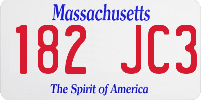 MA license plate 182JC3