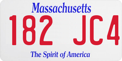 MA license plate 182JC4