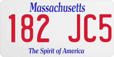 MA license plate 182JC5
