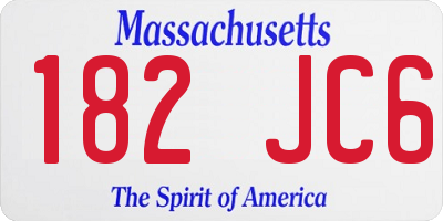 MA license plate 182JC6