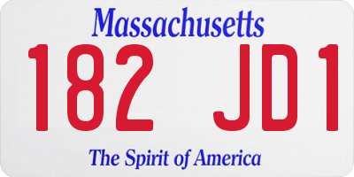 MA license plate 182JD1