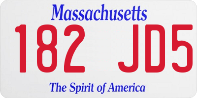 MA license plate 182JD5