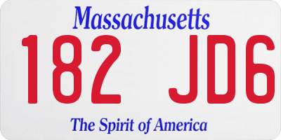MA license plate 182JD6