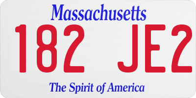 MA license plate 182JE2