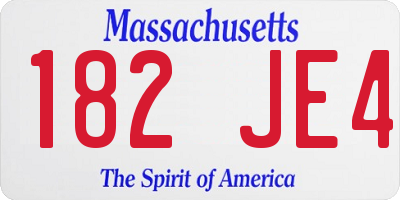MA license plate 182JE4