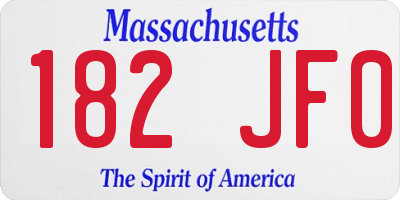 MA license plate 182JF0