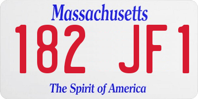 MA license plate 182JF1