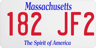 MA license plate 182JF2