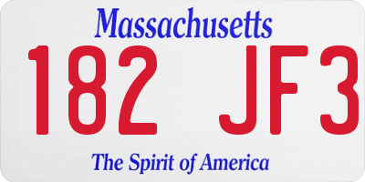 MA license plate 182JF3