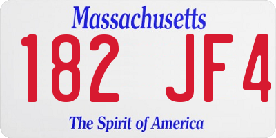 MA license plate 182JF4