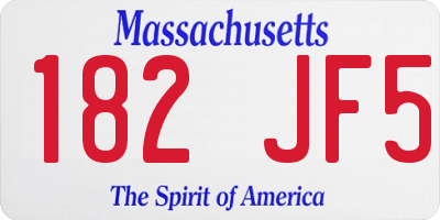 MA license plate 182JF5