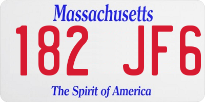MA license plate 182JF6