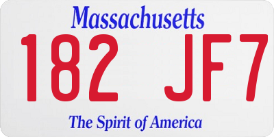MA license plate 182JF7