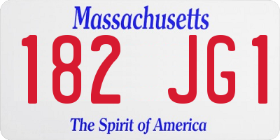 MA license plate 182JG1