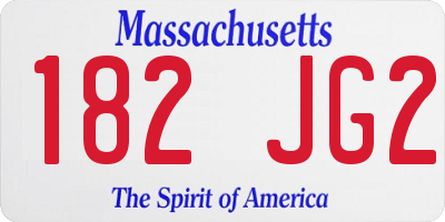 MA license plate 182JG2