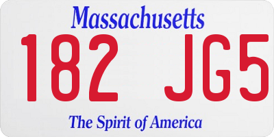 MA license plate 182JG5