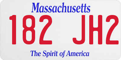 MA license plate 182JH2
