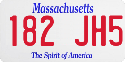 MA license plate 182JH5