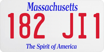 MA license plate 182JI1