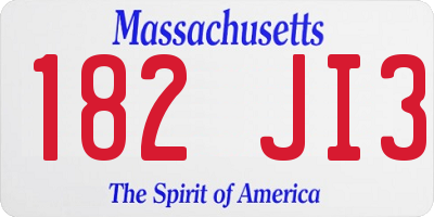 MA license plate 182JI3