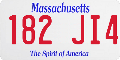 MA license plate 182JI4