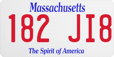 MA license plate 182JI8