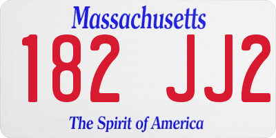 MA license plate 182JJ2