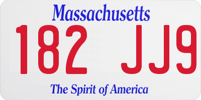 MA license plate 182JJ9