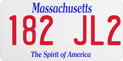 MA license plate 182JL2